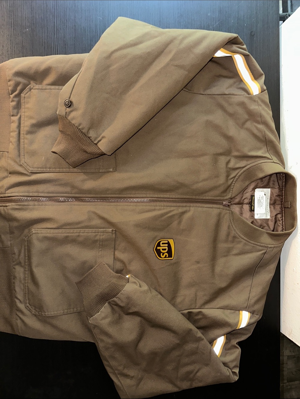 Brown Zip-Front Delivery Jacket